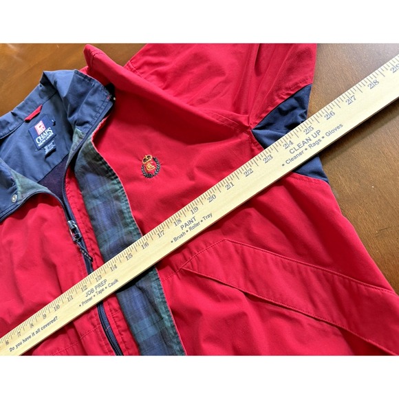 Ralph Lauren CHAPS VINTAGE MENS SIZE LARGE Jacket Windbreaker RED Full Zip Logo - Picture 14 of 17